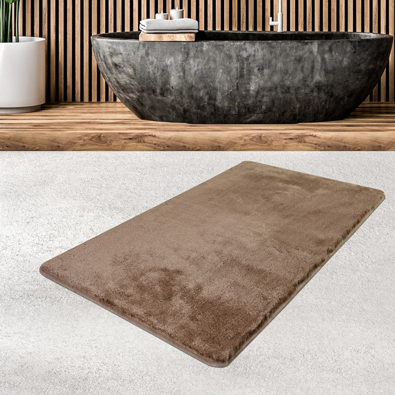 Luxury Acrylic Bathmat, Mink Color, 31.5 x 55.1 inches | 100% Antibacterial Acrylic, 0.8-1.2 inches Pile Height | Non-Slip Underside, Machine Washable at 86°F | Soft and Stylish, Perfect for Bathroom Comfort
