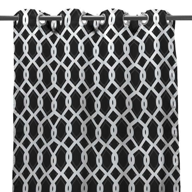 Stripe 54" x 96" Grommet Semi-Sheer Outdoor Curtain Panel, Striped Rust, 54" W x 84" H