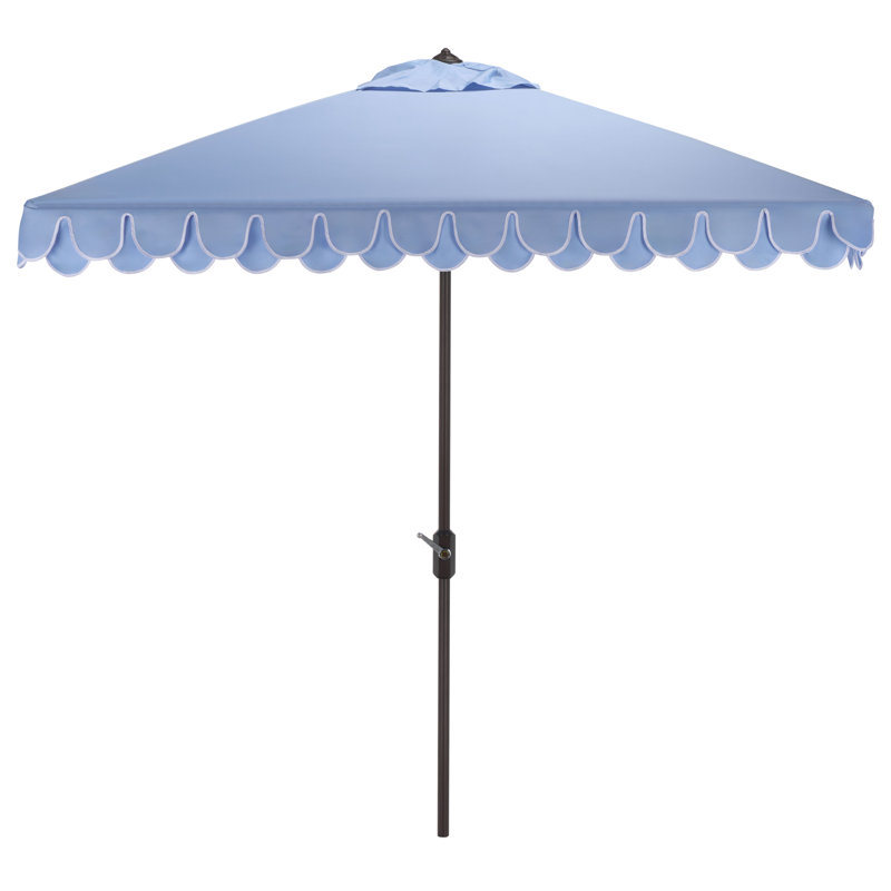 Outdoor Sasha Crank Umbrella, Baby Blue/White