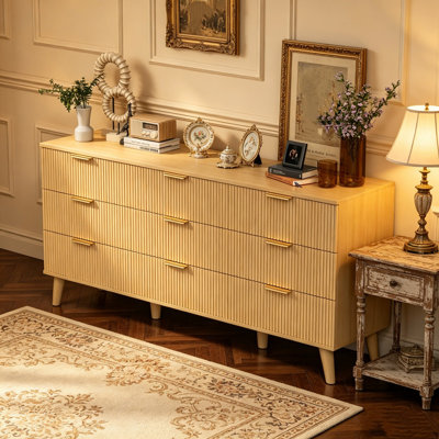 Commode en bois à 9 tiroirs Natural