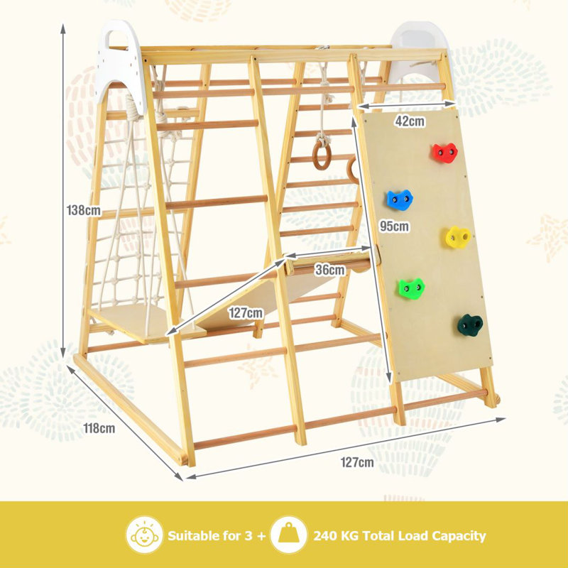 Giffin Freeport Park Wood Climber, Beige/Natural
