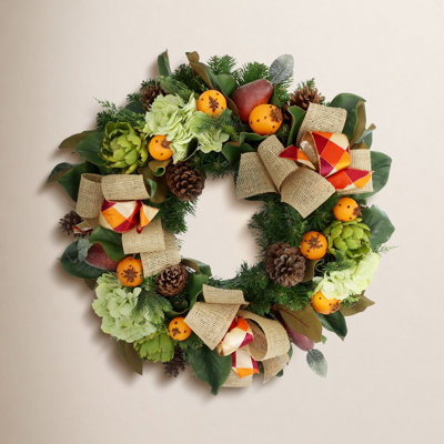 28" Handcrafted Hydrangea Wreath