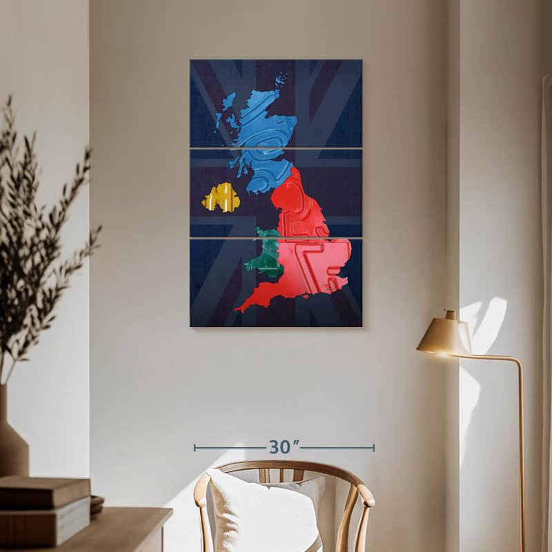 Carte du Royaume-Uni d'Aliaz, H 57 po x l 36 po