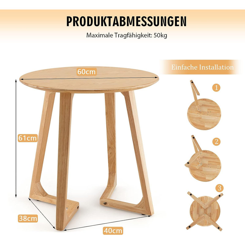 Solid Wood Sled End Table