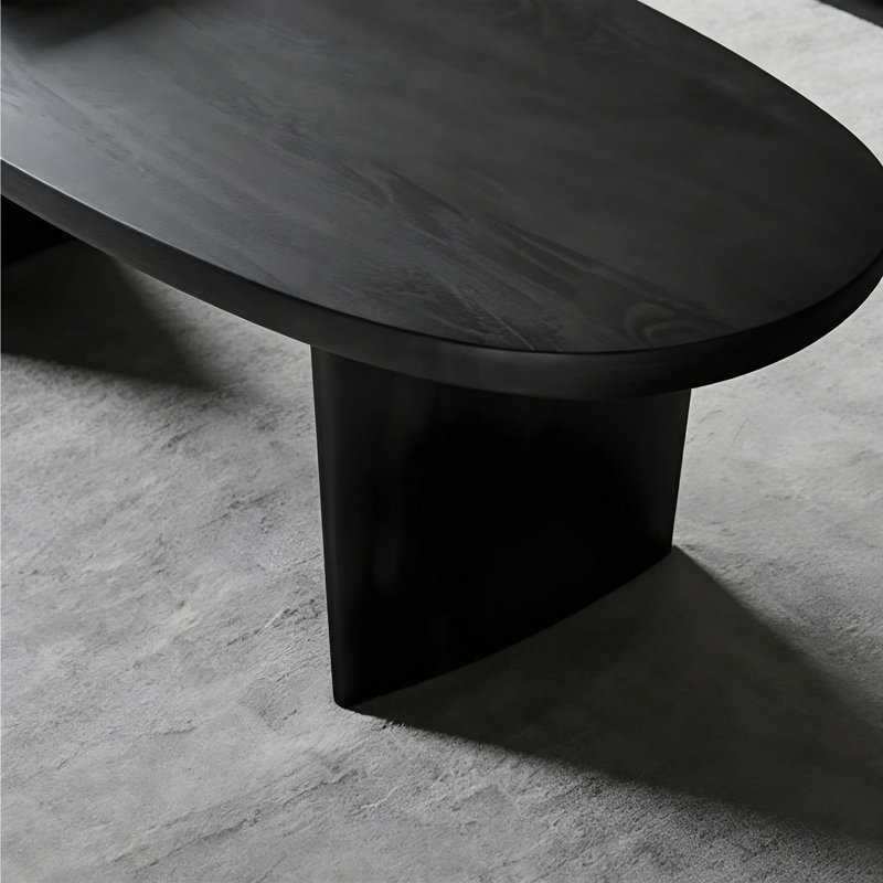 Table basse de style nordique en bois massif., H 13,7 po x L 35,4 po x l 17,7 po, Black