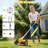 6-Inch Cordless Electric Grass Trimmer, 5-in-1 Weed Whacker & Garden Pruner, with Dual 4.0Ah Batteries and 5 Types of Blades for Branches, Weeds, and Shrubs