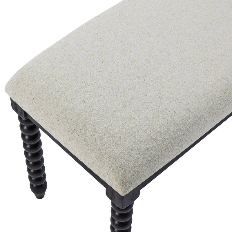 Ensemble de fauteuil rembourré et banc rembourrés Eliyas, Crème, crème, Noir