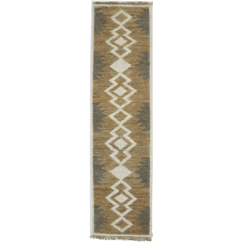 Geometric Handmade Braided  Cream Area Rug