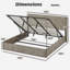 Très grande base de lit de rangement relevable très grand, lignes courbes ondulées, rangement hydraulique / aucun sommier nécessaire.-1445987528-1445987575