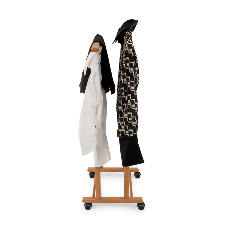 Brady Solid Wood Freestanding Valet Stand, Cherry