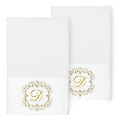 Winston Porter 100% Turkish Cotton MONICA 2PC Embellished Hand Towel Set