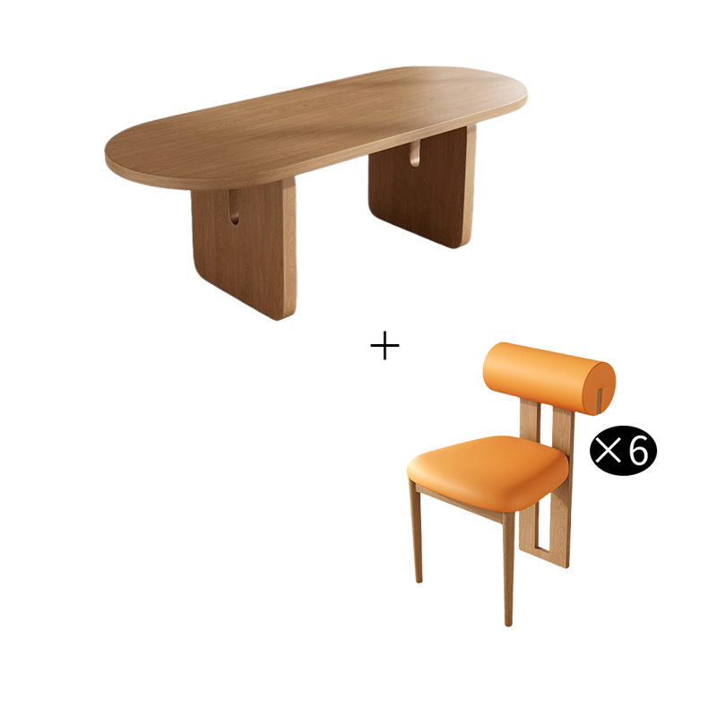 Ensemble de salle à manger Annechien, H 29,53 po x L 63 po x l 31,5 po, Brun, 7