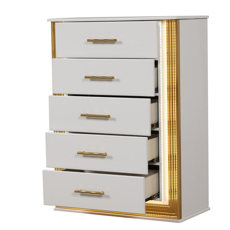 Commode à 5 tiroirs de style contemporain