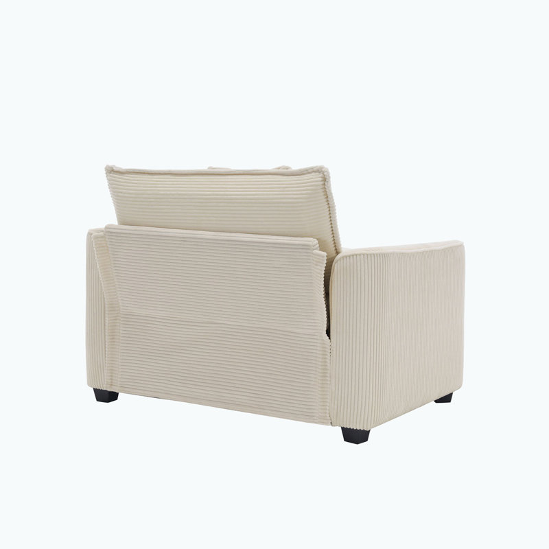 Fauteuil, Velours côtelé beige