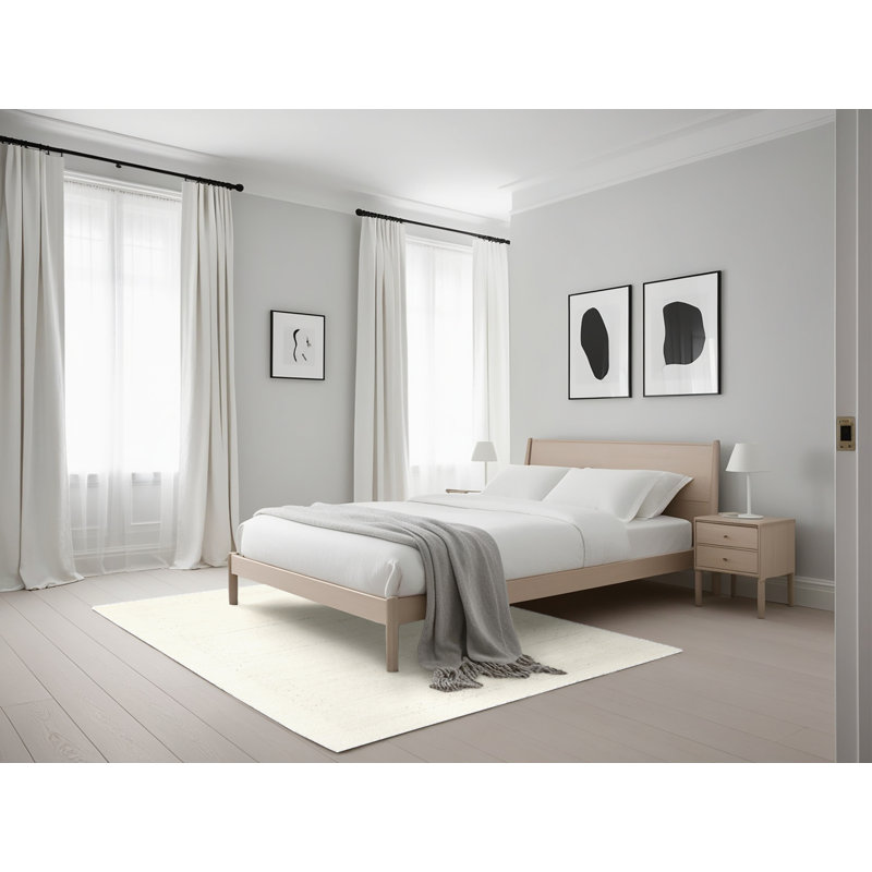 Tapis contemporain beige clair, Rectangle 5 pi x 7 pi