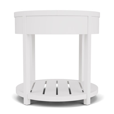 Kishia White Round End Table