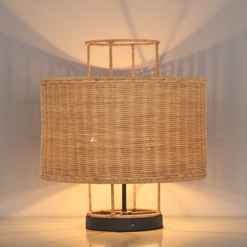 Lampe de table en rotin 2 lumières