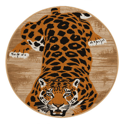 Washable Pantanal Jaguar Big Cats Area Rug
