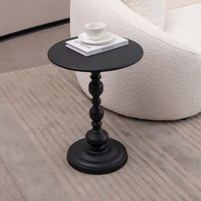 Table basse en métal vintage, table d'appoint ronde pour table de chevet et table d'appoint