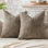 Paquet de 2 housses de coussins décoratifs 20 x 20 pouces kaki neutre Boho décoratifs décoratifs bohème coussins de chenille douce pour canapé-lit de salon