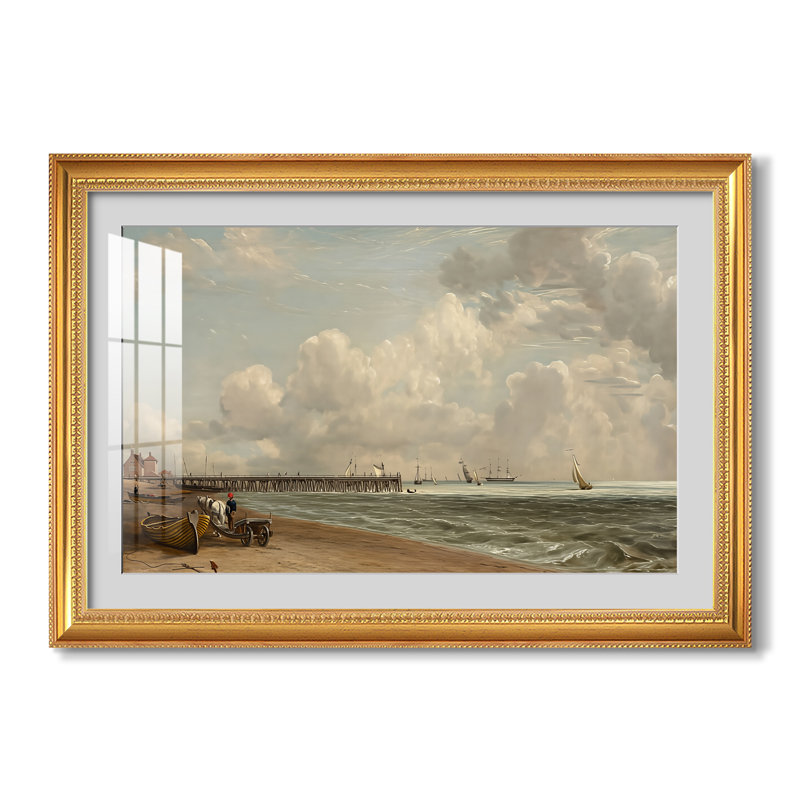 Jetée de Yarmouth, 1822 - John Constable - Estampe encadrée sur mesure, Dimensions intérieures 24 po x 34 po