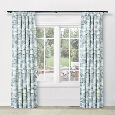 Solstice Printed Curtain Panel In Spa