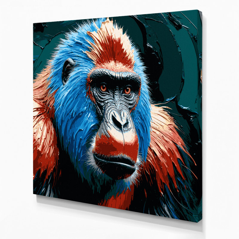 Art mural sur toile Wildlife Mandrill, H 16 po x l 16 po