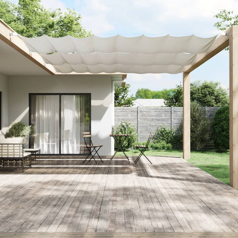 Symple Stuff 800cm W x 140cm D Fabric Cover Retractable Patio Awning, White