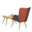 Burgos Upholstered Wingback Chair with Footstool