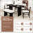 Solid Wood Dining Table Set with Bench - 6-Piece Upholstered Rectangular Dining Room Table Set with Bench