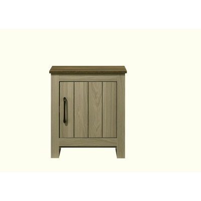 Table d'appoint en chêne gris de 16 po de largeur, table d'appoint, table de chevet avec porte