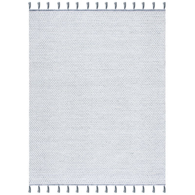 Tapis gris / blanc en laine / coton à tissage plat Montauk