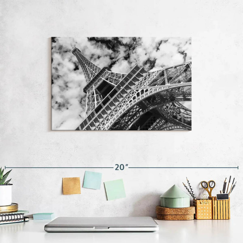 Eiffel Tower Cloudscape Canvas Print, 8" H x 12" W x 1" D