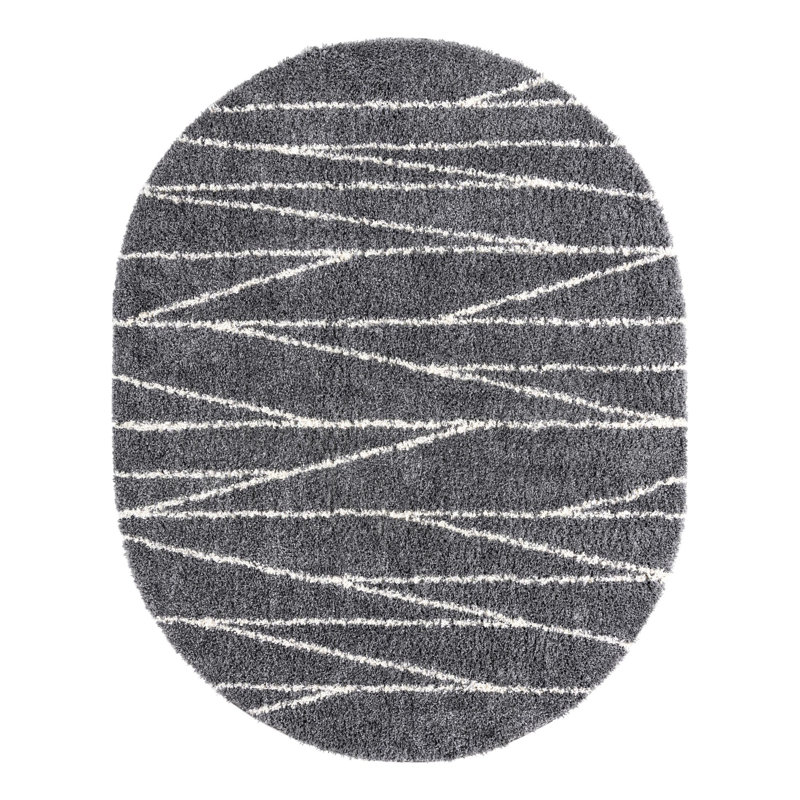 Ananya Striped Indoor Rug, Oval 5'3" x 8'
