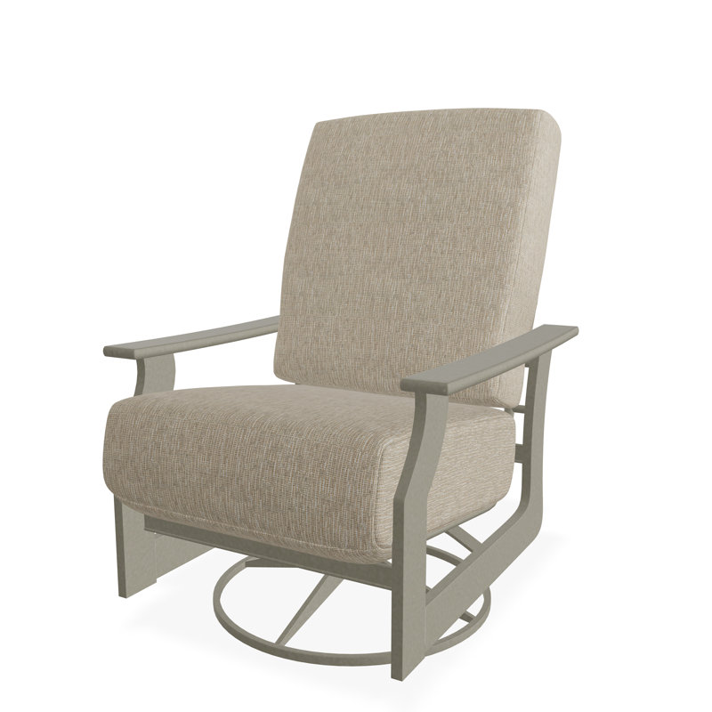 St. Catherine Polymer Outdoor Lounge Chair, Grasscloth Dune, Storm
