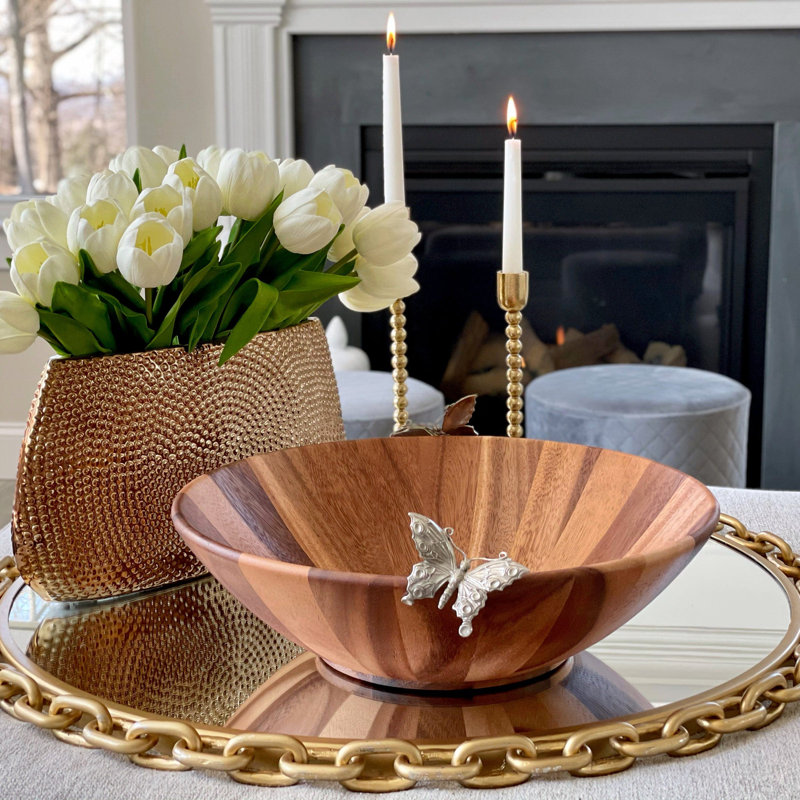 Garden Friends Wood Salad Bowl