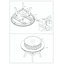 Table de salle à manger ronde à structure en bois d'hévéa avec plateau en verre et table de salle à manger