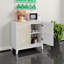 Armoire-buffet 31,5 po en bois sculpté blanc rétro