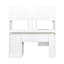Bureau d'ordinateur blanc antique pour le bureau à domicile, beaucoup de rangement, 2 tablettes, 2 grands tiroirs, plateau imperméable, vaste bureau avec rangement, options abondantes, surface lisse,-2068513147