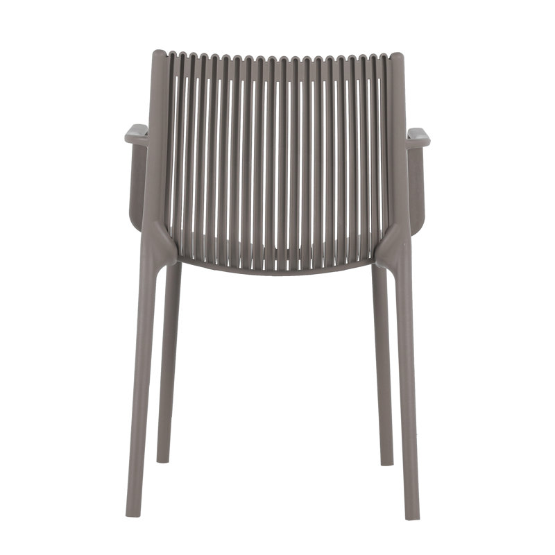 Ensemble de 4 chaises en polypropylène résistantes aux intempéries, Gris chaleureux