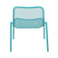 Chaises d'extérieur empilables, structure en fer, charmante assise en filet, l 26 po x P 22,28 po H 26 po, chaise moderne bleu sarcelle,