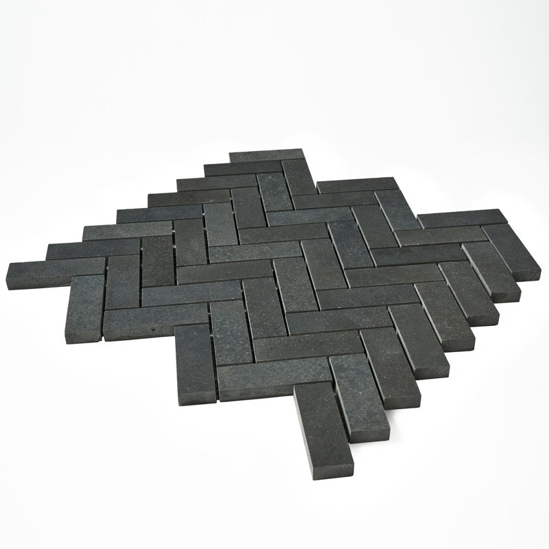 Highland 1" x 3" Basalt Chevron Mosaic Wall & Floor Tile