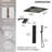 LED Bluetooth Music Thermostatic Rain Shower System with Dual Shower Heads and Handheld Sprayer-95462208