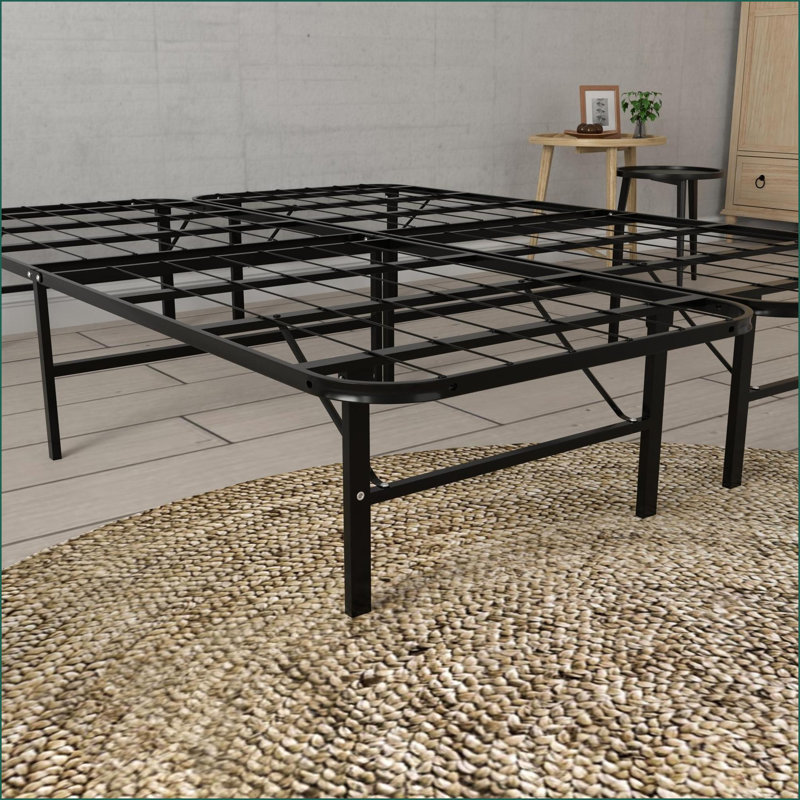 Full Size Black Steel Platform Bed Frame - No Box Spring Needed, 2000LBS Capacity