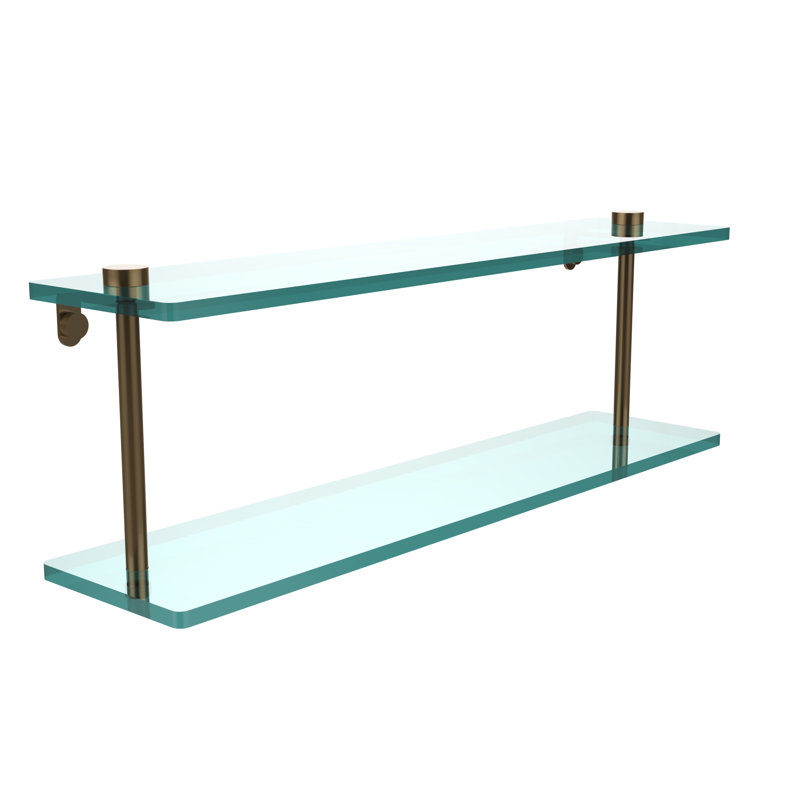 Gober 2 Piece Tiered Shelf, 22", Brushed Bronze