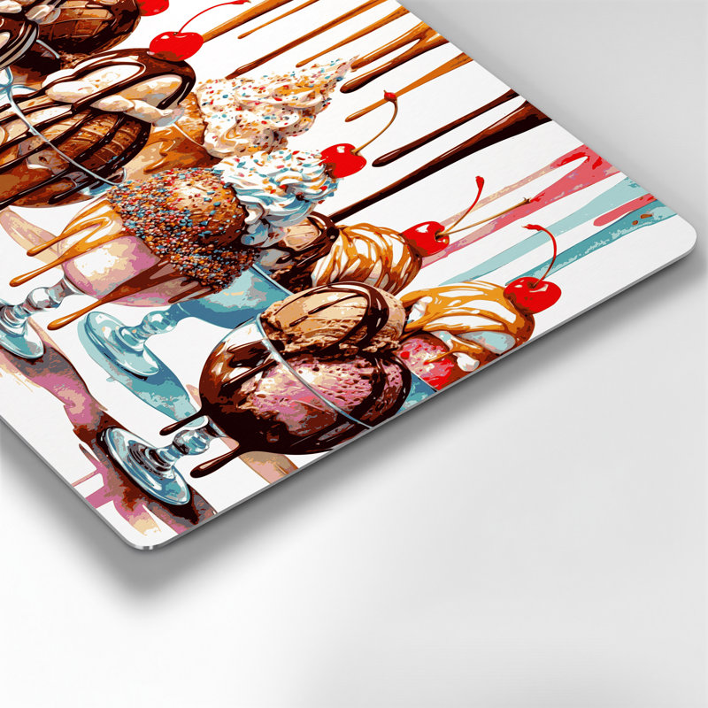 Dessert Sundae, art mural en métal blanc, H 24 po x l 36 po