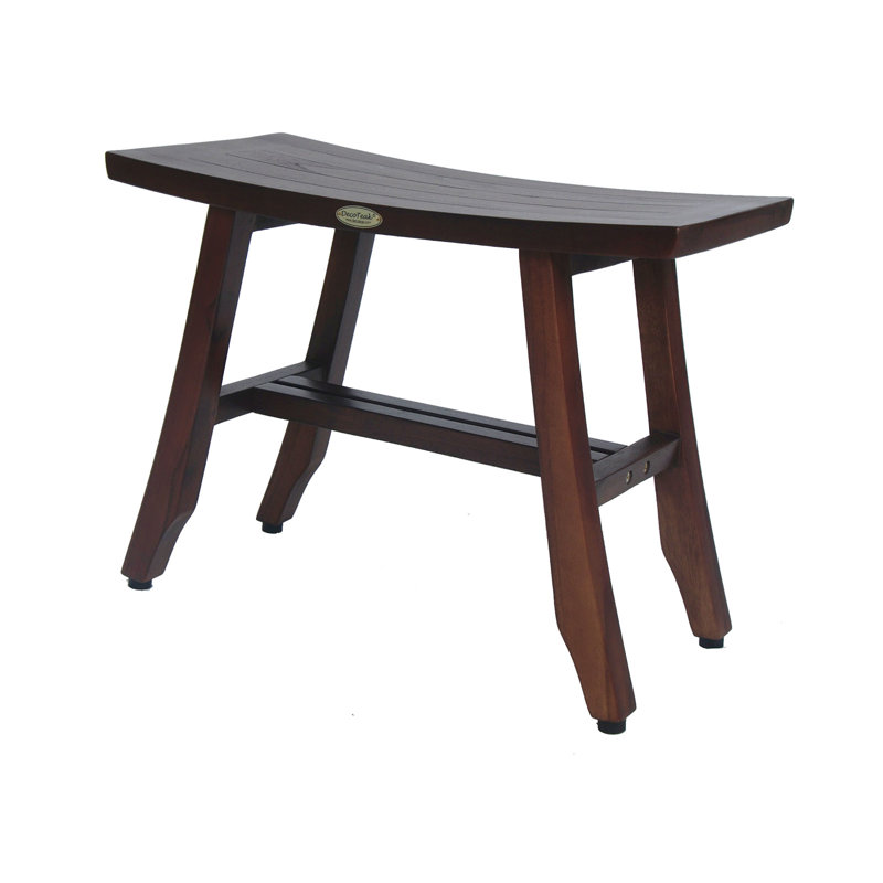 DecoTeak Satori, tabouret de douche en teck, repose-pieds de rasage en teck, tabouret de rasage de douche en teck, brun boisé