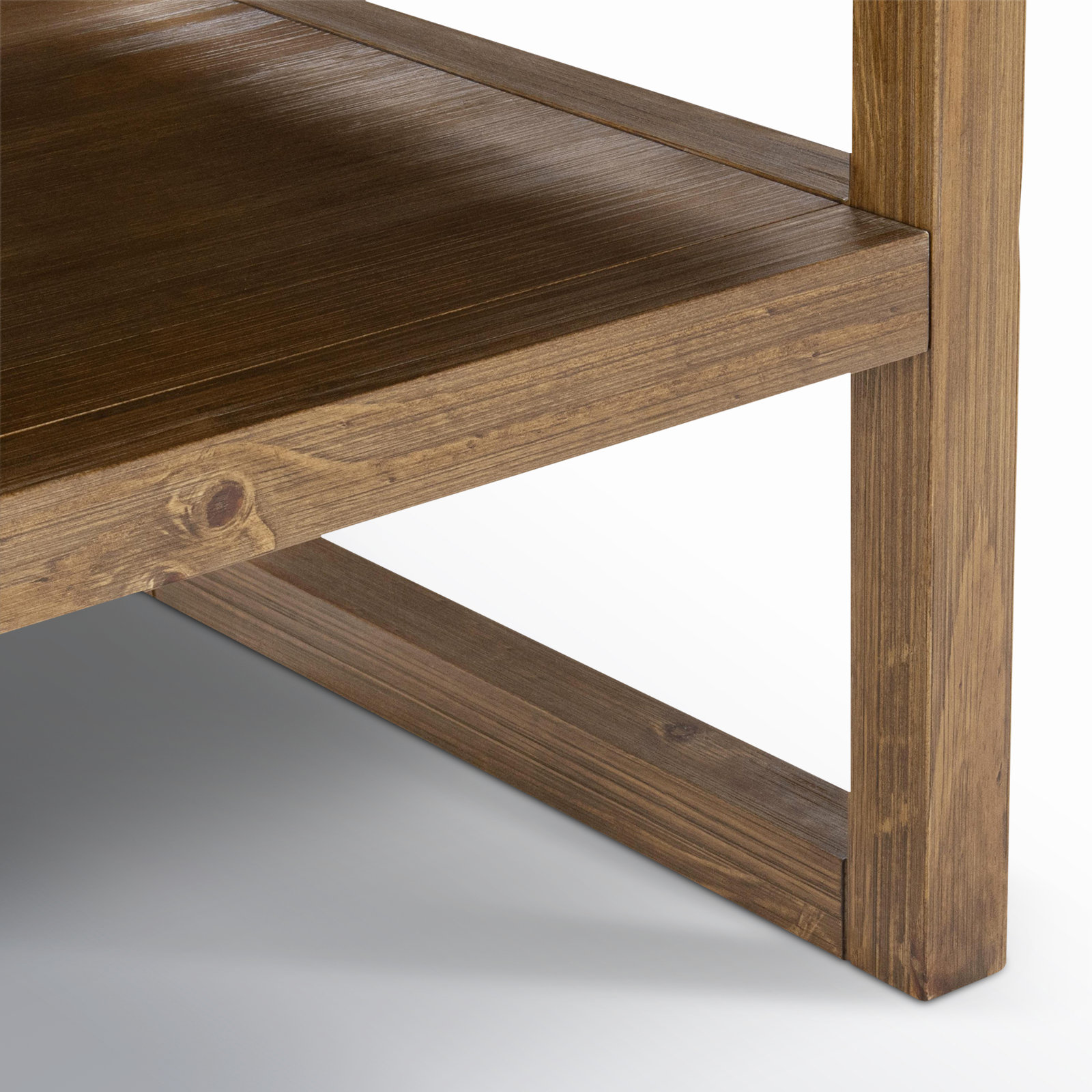 Modica Solid Wood End Table, Honey Brown