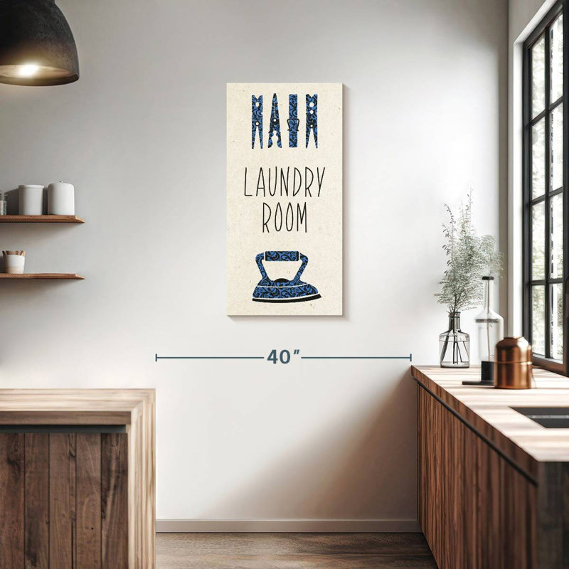 Blue Laundry Poster, 36" H x 18" W