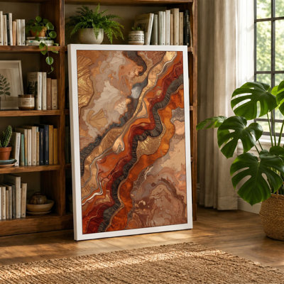 Winding Desert River Modern - Wrapped Canvas